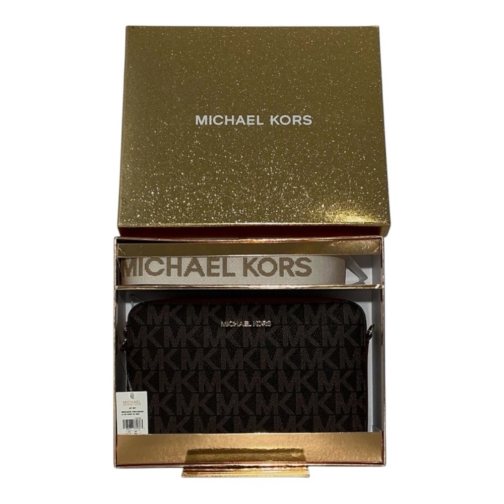 MICHAEL KORS NWT and Gift Box LG East West Xbody Bag w/WBG-Brown/Lugg MSRP $198 - Picture 5 of 6